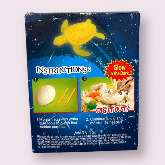 Sea Turtle Fossil Egg Dig Kit Glow in the Dark - Picture 2 of 2